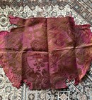 Antique French 18th C Roses Floral Silk Damask Chair Fabric  1   Red Pink Bronze