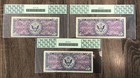 Three United States  mpc  10 Dollars Series 481 Pcgs 20 Payment Certificates