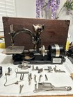 Willcox   Gibbs Antique Sewing Machine With Pedal And Case   Attachments