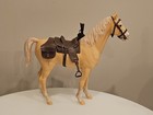 1965 Louis Marx Vintage Johnny West Thunderbolt Palomino Horse W  Saddle Beige