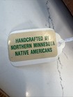 Native American Canoe  Leather And Wood  For Display 12 In  Handcrafted