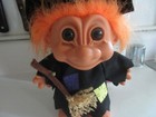 Vintage Large Russ 8   Halloween Witch Troll  doll With Orange Hair