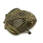 Vintage Handmade Dhokra Bronze Brass Lattice-like Small Frog Figurine