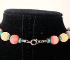 Vintage Chunky Multi-color Wood Bead Necklace Boho Ethnic Style Art