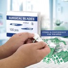 Box Of 100 Sterile Surgical Blades  15 - Individually Foil Wrapped  Carbon Steel