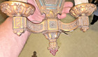 Pair Antique Tudor Gothic Cast Iron Wall Sconces 1920s Arts Crafts