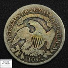 1833 Capped Bust Silver Dime 10c - Cleaned