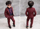Handsome Kids Baby Boy Formal Wedding Suit Coat shirt pants Gentleman Outfits 