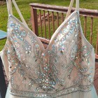 Tlc Say Yes To The Prom Sz 13 14 Ballgown Beaded Bodice Cream Irridescent Tulle