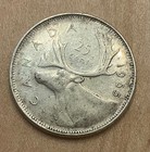 1965 Canada Quarter 25 Cents Elizabeth Ii 80  Silver Coin