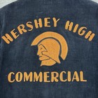 Vintage 50s Hershey High School Black Corduroy Jacket Mens Small Chain Stitched