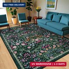 8x10 Area Rugs For Living Room  Floral Washable Rug Vintage Large Soft Boho Non-