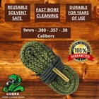 9mm Barrel Cleaning Snakes Clean Bore 20 Pack Lot Rope Easy Pull Fast Pistol