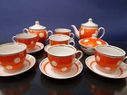  pea dots  Porcelain Tea Set For 6 Prs painted  Polonne  ussr
