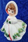Relpo 6024 Japan 7  Holiday Christmas Beautiful Girl Planter Vase Vintage 1960s