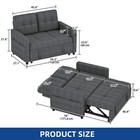 55  Gray Sleeper Sofa 3 In 1 Convertible Sofa Bed Loveseat Linen Futon Couch