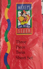 Vintage Mickeys Stuff For Kids 3-piece Twin Sheet Set        Red       New Sealed Usa
