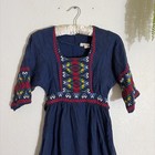Vtg 70s Guatemalan Huipil Maxi Dress Woven Embroidered Boho Folk Art Small