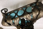Wrought Iron Glass Hanging 3 Sided Lamp 20    Long Art Nouveau Arts   Crafts