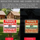 4 Pack Large No Trespassing Signs Private Property  9 5 Inch X 9 5 Inch Private