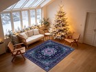 Vintage Medallion Area Rug  Distressed Oriental Traditional Floral Floor Carpet