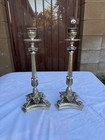 Antique French Bronze Empire Ormolu Candlesticks 19th Century Claw Foot Set 2