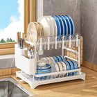 Over Sink Dish Drying Rack 2-tier Stainless Steel Kitchen Shelf Cutlery Drainer