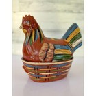 Vintage Tlaquepaque Mexican Folk Art Hen On Nest Casserole Dish