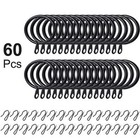 30pcs Metal Drapery Rings Curtain Hanging Rings And 30pcs Metal Curtain Pin Hook