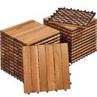 Deck Tiles 27 Pcs Wood Flooring Interlocking Balcony Patio Indoor Outdoor