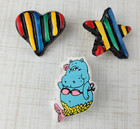 Retro Vintage Lot Of Pins Star Heart Hippo Mermaid In Bathing Suit