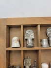Pewter  ceramic  metal Thimble Lot Of 55 moving  Hinged  Advertising Fugures