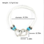 3pcs Boho Heart Beaded Anklet Set  Interlocking Charm Ankle Bracelets For Beach