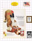 1960s Vintage Friskies Canned Dog Food Ad - Bassett Hound Feathered Head Dress