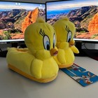 Looney Tunes Tweety Bird 3d Plush Step-in Women s Slippers Yellow