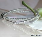 Moissanite Inside Out Hoop Earrings 2 Ct Round Cut Solid 14k White Gold For Her