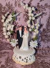 Vintage Mcm Bride Groom Wedding Cake Topper 8    Tall  a9 