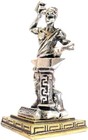 Ancient Greek God Hephaestus Statue Miniature Silver Mythology Figurine