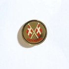 Denmark Danmark Crossed Flags Lapel Hat Pin Round Gold Tone Red White Tourist