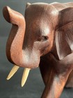 Vintage Hand Carved Wooden Elephant Statue Figure 9   x7   
