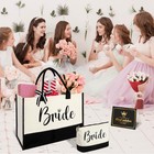 Bride Gifts Canvas Tote Bag With Makeup Bag  Wedding Gifts For Bridal Shower    