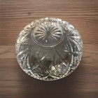 Two Vintage Mid Century Modern Stars Clear Round Pressed Glass Dipping Bowls 
