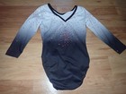 Gk Elite Crystals Bling Gymnastic Competition Leotard Long Sleeve Girls Cla