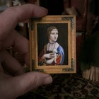 Miniature Dollhouse Masaya Okada Framed Oil Painting Lady With An Ermine 1 12