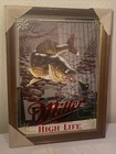 Miller High Life Beer Wildlife Series Walleye Wood Frame Mirror Sign Northwoods