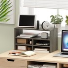 Desk Top Organizing Shelf Bookcase Home Office Storage Stand Wood Cabinet