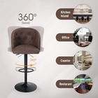Adjustable Bar Stool Swivel Counter Height Barstool Pu Leather Chairs Brown