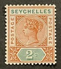 Travelstamps  1890-93 Seychelles Stamps 2 Cent Queen Victoria Mint Mogh