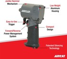 Aircat Pneumatic Tools 1057-th  Stubby Impact Wrench 700 Ft-lbs - 1 2-inch