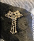 Vintage 1950   s Crystal Rhinestone Waterfall Dangle Brooch - Art Deco